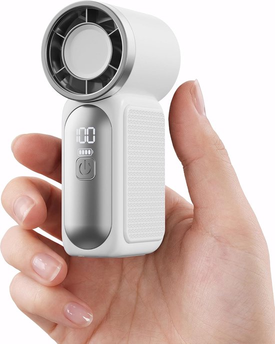 Tragbarer Mini-handventilator，6 Geschwindigkeitsstufen，mit Led-anzeige，usb-aufladbar，auf Reisen Und Bei Outdoor-aktivitäten. (weiß)