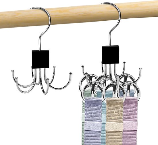 Gürtelorganizer – Accessoire-halterung – Kleiderschrankorganisation – 360° Drehbar – 2 Stück – Schwarz
