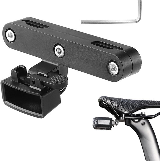 Fahrrad-rücklichthalterung – Sattelmontage – Verbesserte Sichtbarkeit – Inkl. Montageschlüssel – 8,4 X 3,1 Cm – Schwarz