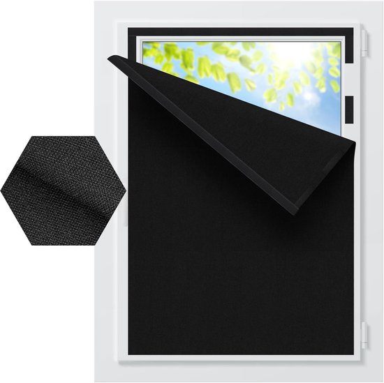 Verdunkelungsvorhänge, Selbstklebende Verdunkelungsvorhänge, Schwarz, 1,5 X 2 M