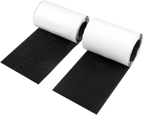 Schwarzes, Selbstklebendes Klettband – Extra Stark – Für Wände Und Böden – 10 Cm Breit – 1 Meter Lang