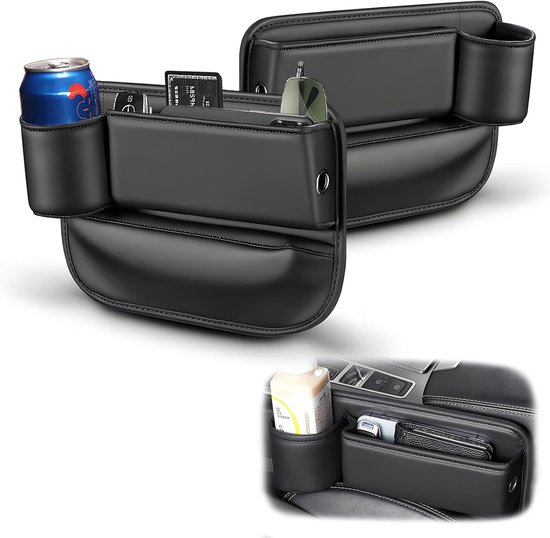 Universeller Autositz-organizer – Premium-leder – Schwarz – 2-teilig
