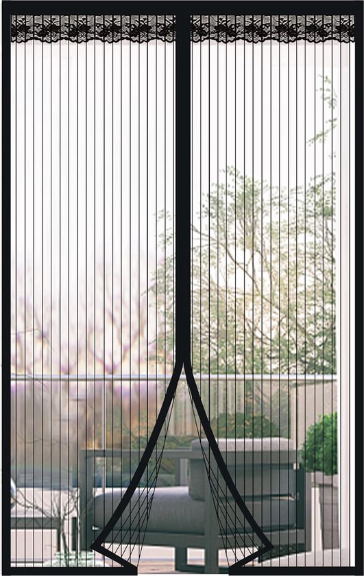 Magnetisches Fliegengitter Für Tür Und Fenster，110 Cm X 210 Cm，anti-moskito-türvorhang，ultrafeines Netzgewebe Mit Magnetverschluss，schwarz