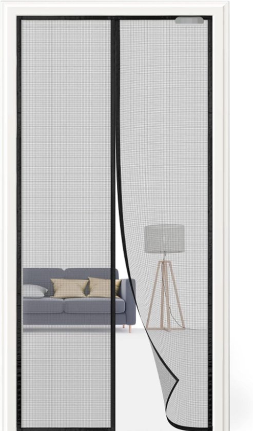 Magnetisches Insektenschutzgitter 90 X 210 Cm, Moskitonetz, Kein Bohren Erforderlich – Schwarz