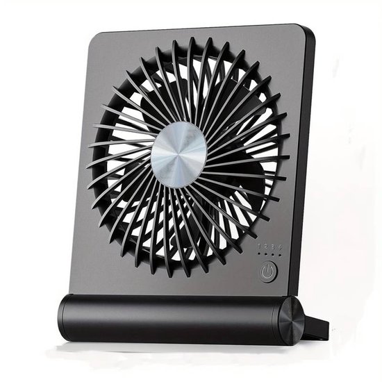 Usb-ventilator，um 220° Neigbar Und Zusammenklappbar，3 Einstellbare Geschwindigkeiten，stromversorgung Über Usb-c-kabel，schwarz
