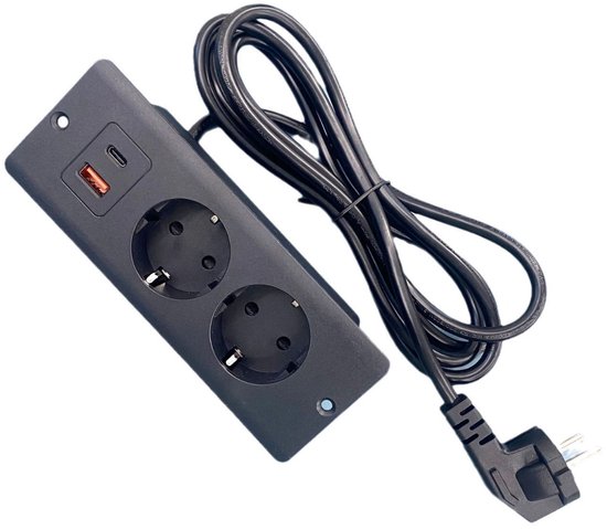 1,5 M Lange, Integrierte Usb-steckdosenleiste, Geeignet Für Den Schreibtisch – Schwarz