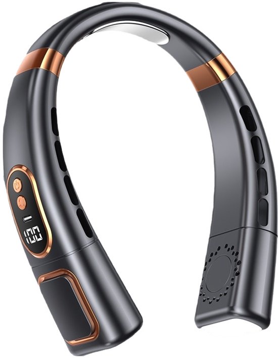 Nackenventilator，5 Geschwindigkeitsstufen，blattloser Nackenventilator，per Usb Aufladbarer Akku，freihändiger Mini-ventilator Für Sport，schwarz