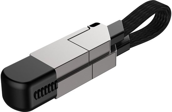 Usb-c-schlüsselanhänger-ladegerät，6-in-1-schnellladekabel Mit 60 W Pd，für Alle Smartphones，tablets Und Powerbanks (schwarz)