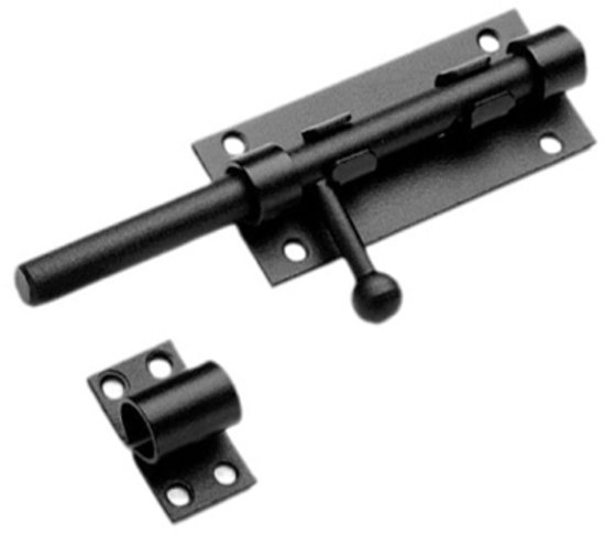 Türriegel – Türriegel – Türschloss – Riegel – Schwarz – Mit Schieberiegel – Edelstahl – 160 X 40 Mm – Mit Schrauben