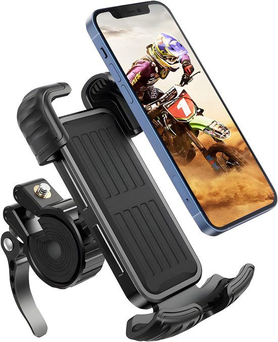 Motorrad-handyhalterung – Navigationshalterung – Verstellbarer Clip – Schwarz