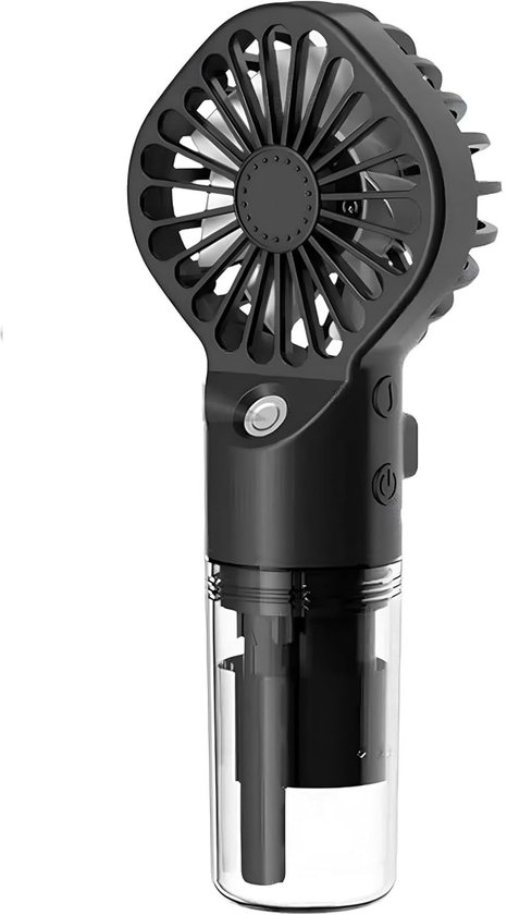 Tragbarer Handventilator Mit Sprühfunktion，batteriebetriebener Mini-ventilator Mit Sprühkopf Und 4 Geschwindigkeitsstufen，schwarz