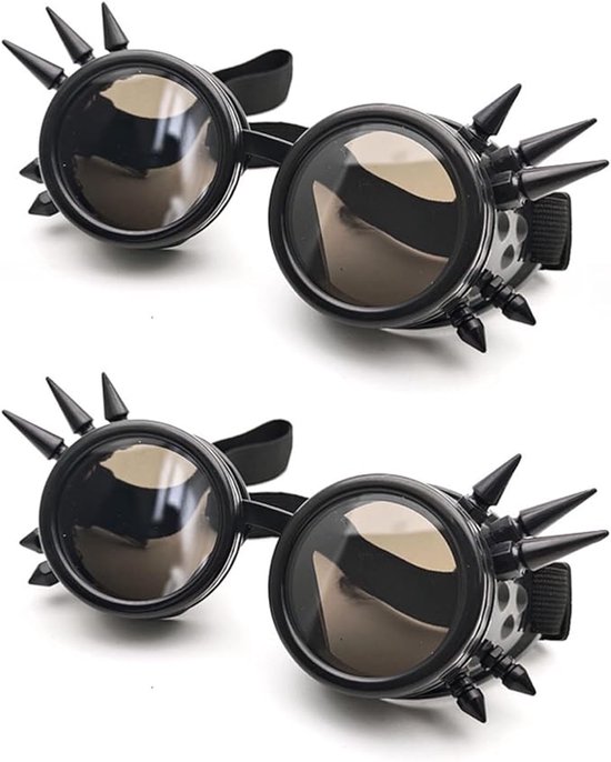 5-teiliges Steampunk-schweißerbrillen-set，halloween-kaleidoskop-karnevalsbrille，unverzichtbares Accessoire Für Ihre Steampunk-garderobe (schwarz)