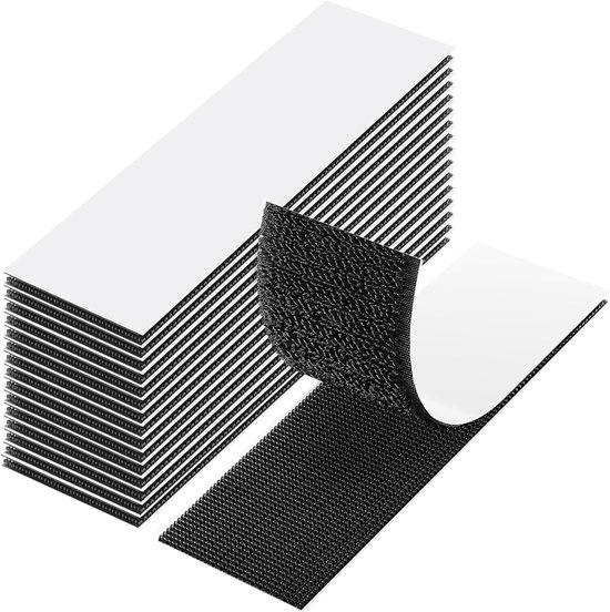 15 Stück Doppelseitiges Klettband 30 Mm X 100 Mm, Extra Starkes Klettband Für Diy-teppiche (schwarz)