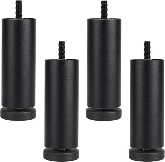 4-teilige Sofabeine Aus Aluminium，ersatz-schrankbeine，möbelbeine Mit Gewinde，m8-gewinde，schwarz，15 Cm