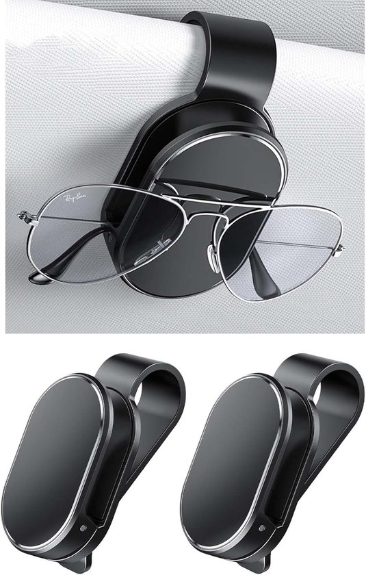 2-teiliger Autobrillenhalter，abs-clip Für Fahrbrillen，universeller Halter Für Sonnenbrillen，karten Und Tickets，praktische Aufbewahrung (schwarz)