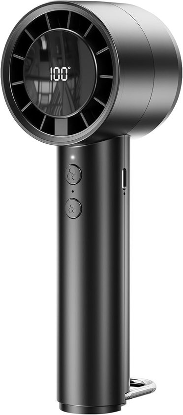 Tragbarer Ventilator Mit Akku, Mini-ventilator Mit Digitalanzeige, Schwarz