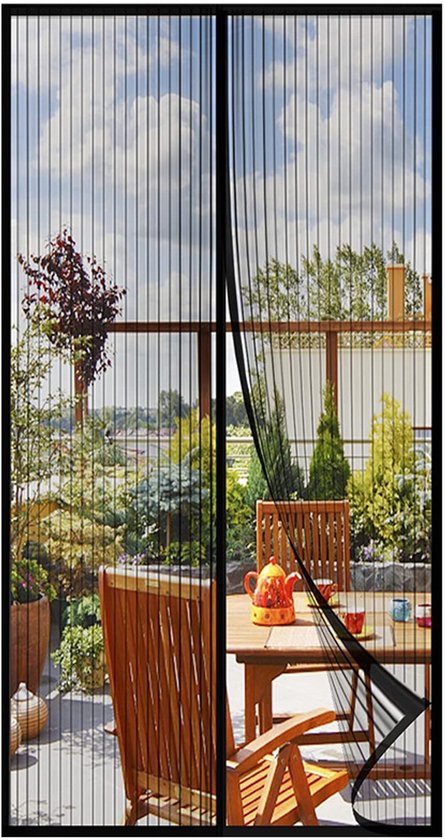 Magnetisches Moskitonetz Für Fenster, 70 X 200 Cm, Mit Klettverschluss Und Aufhängehaken, Schützt Ihre Familie Vor Insekten, Schwarz