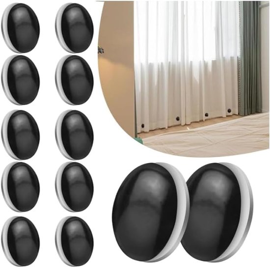 Set Mit 12 Duschvorhangmagneten – Bleigewichte/befestigungselemente – Duschvorhangzubehör Für Vorhänge Und Futter (schwarz)