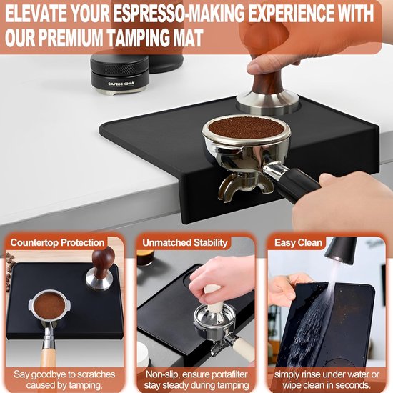 1 Stück，rutschfeste Matte Für Espressomaschinen，rutschfeste Silikonmatte Für Die Kaffeebar，arbeitsplattenschutz，schwarz