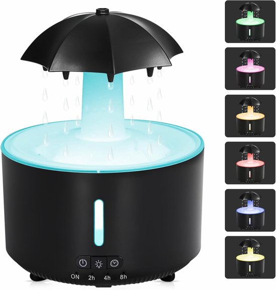 Missfly 300ml Wolkenförmiger Luftbefeuchter/diffusor Mit Kaltnebel，360° Drehbar，leise Automatische Sicherheitsabschaltung，büro (schwarz)