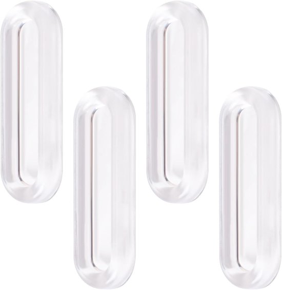 Transparente, Selbstklebende Griffe – 4 Stück Ovale Schiebetürgriffe Für Glastüren Und Schränke