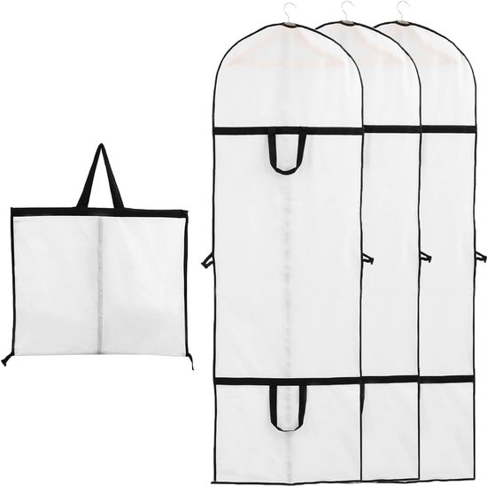 Kleidersäcke 60 X 180 Cm - Transparentes Und Atmungsaktives Material Für Anzüge, Kleider Und Mäntel - 3er-set