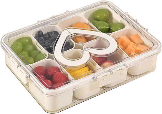 Kühlschrank-aufbewahrungsbox – Serviertablett – Lebensmittel-organizer – 8 Fächer – 32 X 26 X 9 Cm – Transparent