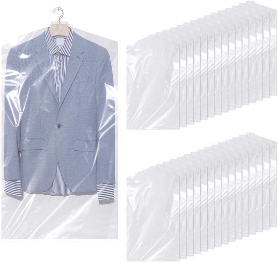 Dailygoods，30 Stück，transparente Kleidersäcke 60 × 90 Cm，staubdichte Kleiderschutzhüllen，strapazierfähiger Kunststoff