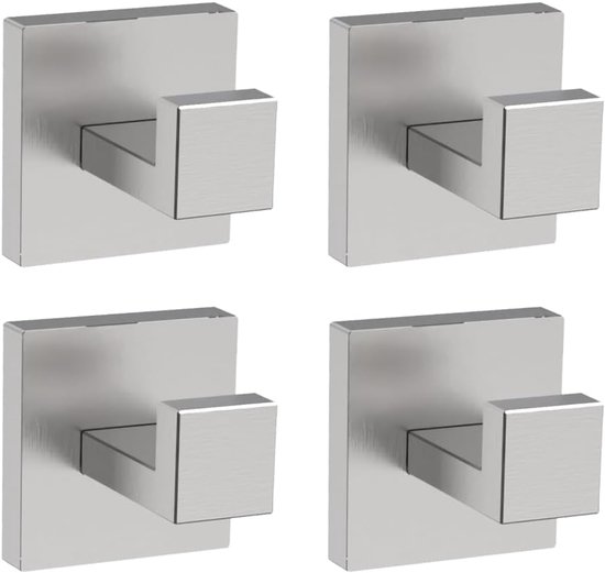 4er-pack Handtuchhaken Aus Gebürstetem Nickel Für Badezimmer，kleiderhaken Aus Edelstahl 304 Mit Handtuchhaken Und Bademantelhakenhalter (silber)