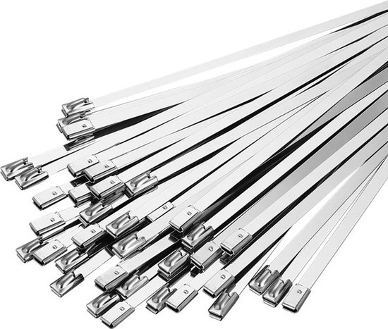 Kabelbinder Aus Edelstahl, 100 Stück Pro Packung, Silberfarben, 200 Mm × 4,6 Mm
