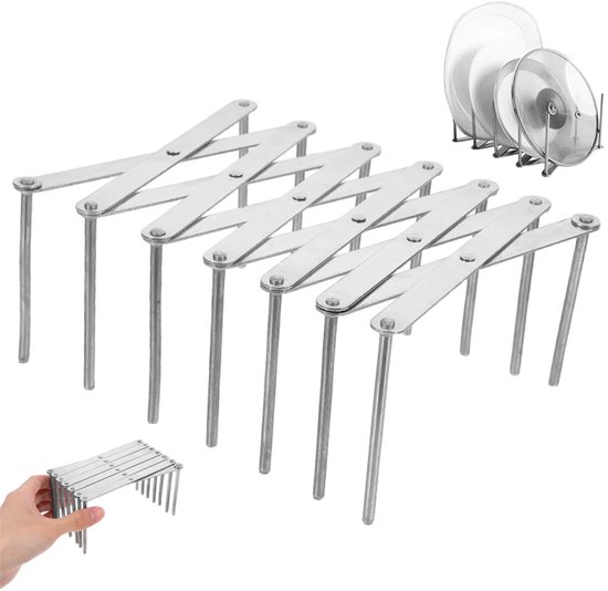 Verstellbarer Tellerhalter, Küchenabtropfgestell, Ausziehbarer Abtropfständer Für Kleine Teller, Klappbarer Dampfeinsatz, Abtropfgestell Für Topfdeckel, Klappbar