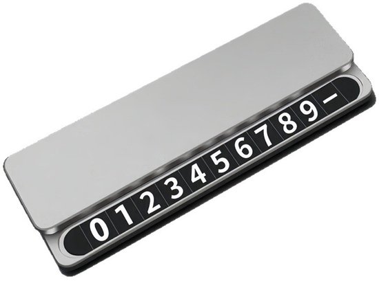 Parkplatznummernschild Aus Aluminium Mit Magnetziffern Und Sichtschutzschieber – Hitzebeständig, Silberfarben