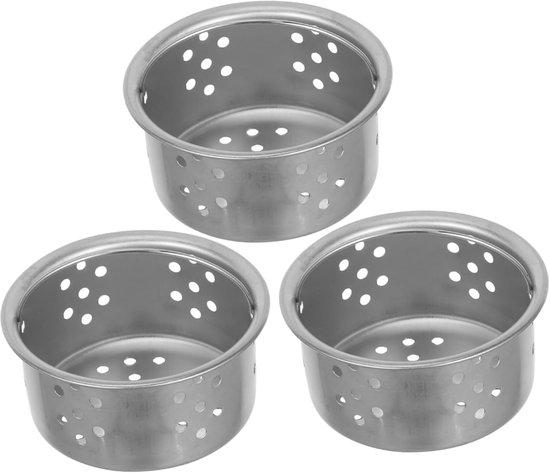 3er-set Küchenfilter Für Spülbecken, Abtropfsieb Mit Griff, Schmutzfänger, Stöpsel, Edelstahl, Silber