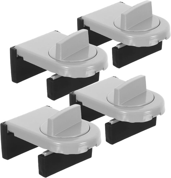 4 Stück Aluminium-schiebefensterverriegelung, Fensterstopper, Fensterbegrenzer, Silber