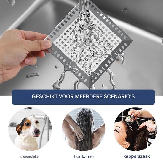 2 Stück Haarfänger，abflussstopfen Für Badezimmer Und Dusche，quadratischer Haarfänger Aus Edelstahl，silber，12,4 X 12,4 Cm