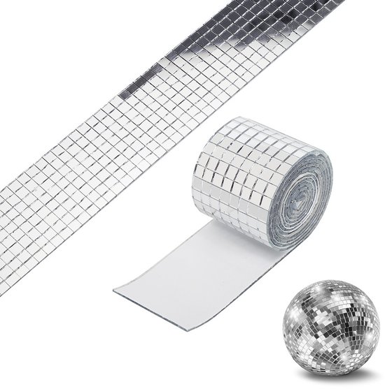 Selbstklebende Mosaikfliesen，5 X 5 Mm，mini-quadrat-glasspiegelaufkleber，diy-basteldekorationsaufkleber，partyspiegelfliesen，silber，3 Rollen