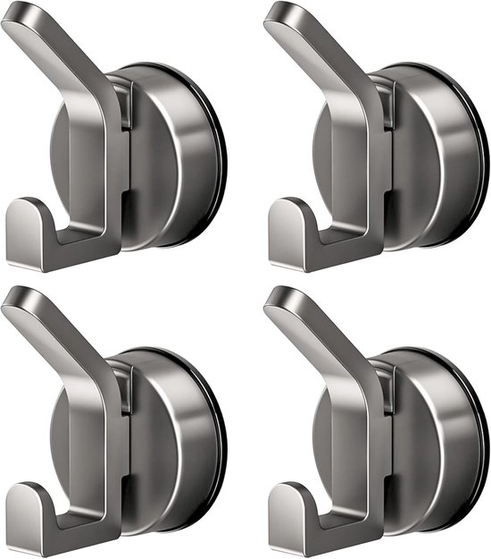 Duschhaken -grau- Chrom- Edelstahl-duschhaken -4 Stück，handtücher (silber)