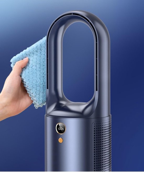Flüsterleiser，wiederaufladbarer Tischventilator Mit Sicherem，klingenlosem Design Und Revolutionärer Luftzirkulation (weiß)