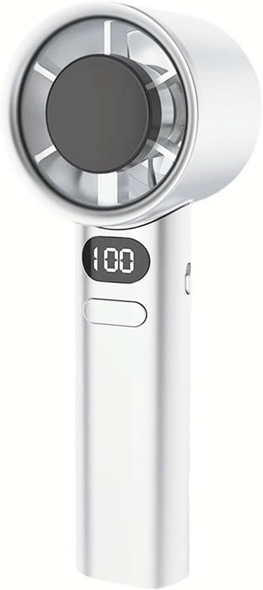 Tragbarer Handventilator Mit Turbinenfunktion，stufenlose Geschwindigkeitsregelung Mit 120 Einstellungen (weiß)