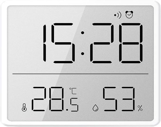Digitales Thermometer, Geeignet Für Luft- Und Feuchtigkeitsmessung Kleiner Lcd-wecker – Weiß