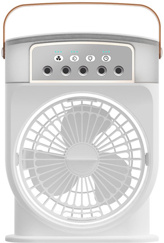 Tragbare Mini-klimaanlage，4-in-1，mini-ventilator Mit Wasserkühler，schlauchlose Verdunstung，typ-c-luftbefeuchter Mit Timer (weiß)