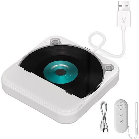 Auto-cd-player – Universeller Externer Auto-cd-player – Aux-/usb-anschluss – Hifi-klangqualität – 133 X 133 X 25 Mm, Weiß