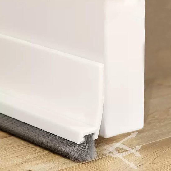 100 Cm Weißes Dichtungsband Für Türen, Bodendichtung Mit Bürste, Selbstklebende Türdichtung, Türdichtungsstreifen Mit Bürste (weiß)