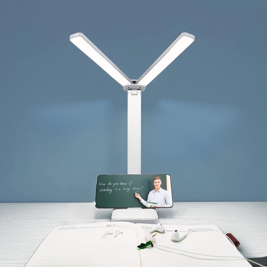 Weiße Schreibtischlampe，geeignet Für Zuhause Und Büro，tragbare Kleine Schreibtischlampe Mit 3 Lichteinstellungen，lernen Und Im Studentenwohnheim