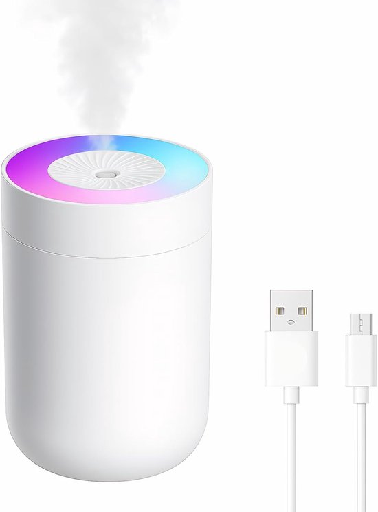 Mini-luftbefeuchter，luftbefeuchter Fürs Schlafzimmer，kleiner Luftbefeuchter，usb-luftbefeuchter，led-nachtlicht，230 Ml，für Schreibtisch & Auto，weiß