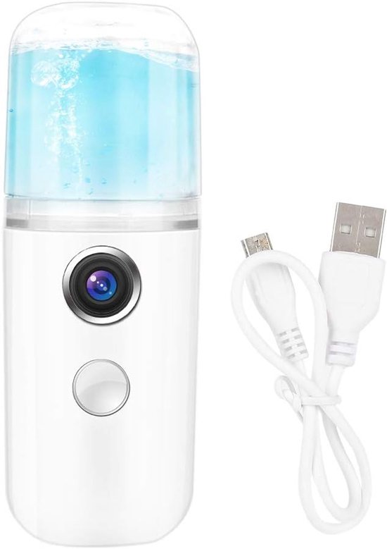 Weißer，wiederaufladbarer Mini-sprühnebel Mit Transparentem Wassertank Und Usb-anschluss Für Zu Hause，unterwegs Und Auf Reisen