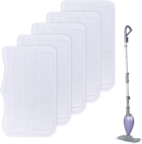 Wischmopp-aufsatz – Passend Für Dampfmopps S3101, S3202, S3250 Und S3251 – Ersatzköpfe – Maschinenwaschbar – 32 X 18 Cm – Weiß – 5 Stück