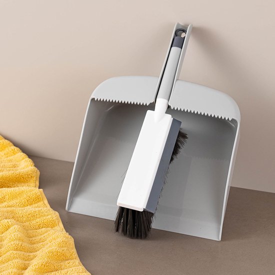Weißes 2-in-1 Mini-kehrset Mit Kehrschaufel Und Besen (24 X 31,5 Cm) – Komplettes Reinigungsset Für Schreibtisch, Küche Und Zuhause