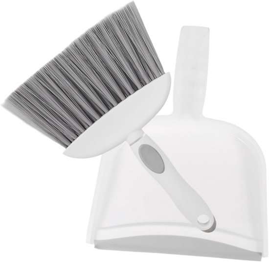 Weißes Mini-kehrset Mit Kehrschaufel Und Besen – Kompaktes, Hygienisches Reinigungsset Für Schreibtisch, Küche Und Auto