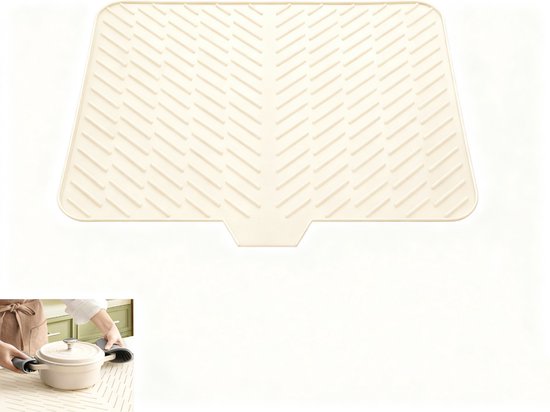 Abtropfmatte，abtropfmatte Für Arbeitsplatten，küchenabtropfmatte，geschirrtrockenmatte，silikon-abtropfmatte，58,4 X 43,2 Cm，weiß